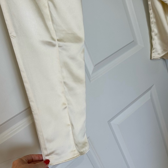 -S’edge Satin set Marshmallow Pants S-Mediun  elastic band. V neck top size M … - Picture 6 of 7